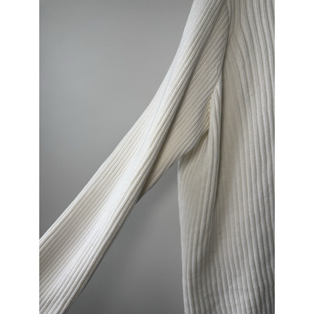 Lauren Ralph Lauren White Ribbed Open-Front Cardigan - Picture 8 of 8